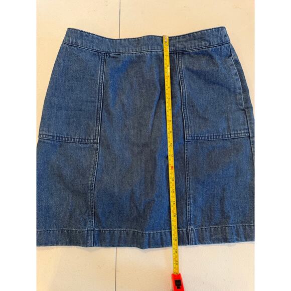 085 Boden Blue Denim Mini Classic Skirt Sz 6R - Picture 6 of 7
